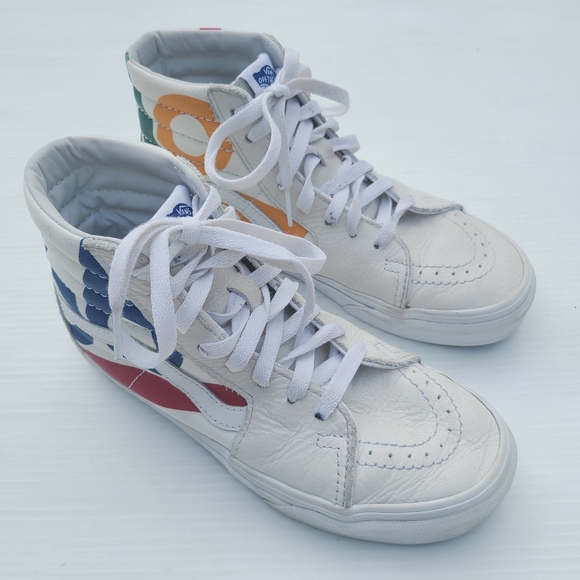 VANS Old Skool Route 66 rainbow sk8 high white sneakers - Picture 5 of 13
